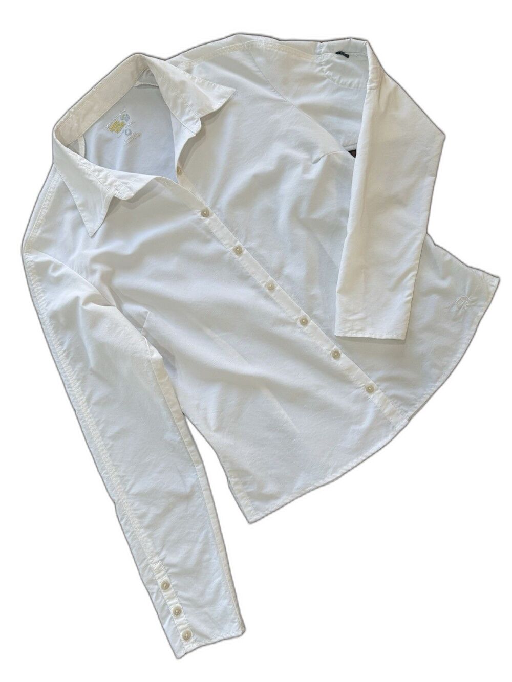 Mountain Hardwear Women’s White Long Sleeve Button Up Shirt Outdoor Travel Sz 10